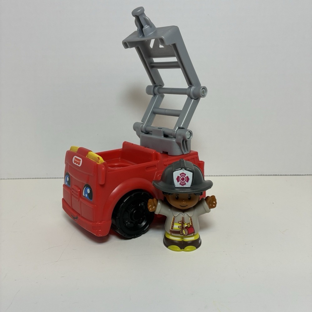 Fisher Price Little People To The Rescue Fire Truck & Fireman Extendable Ladder